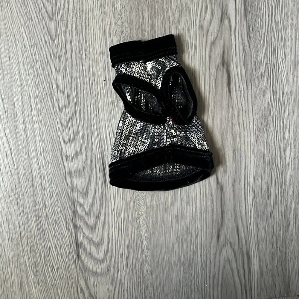 Dog black and silver dress XXS 🐶💜